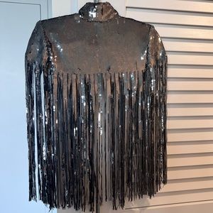 Zara Fringed Sequin Cape